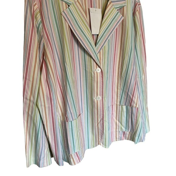 Talbots Blazer 22W Petites Jacket Multicolored Striped Button Down Career NEW - Picture 2 of 8
